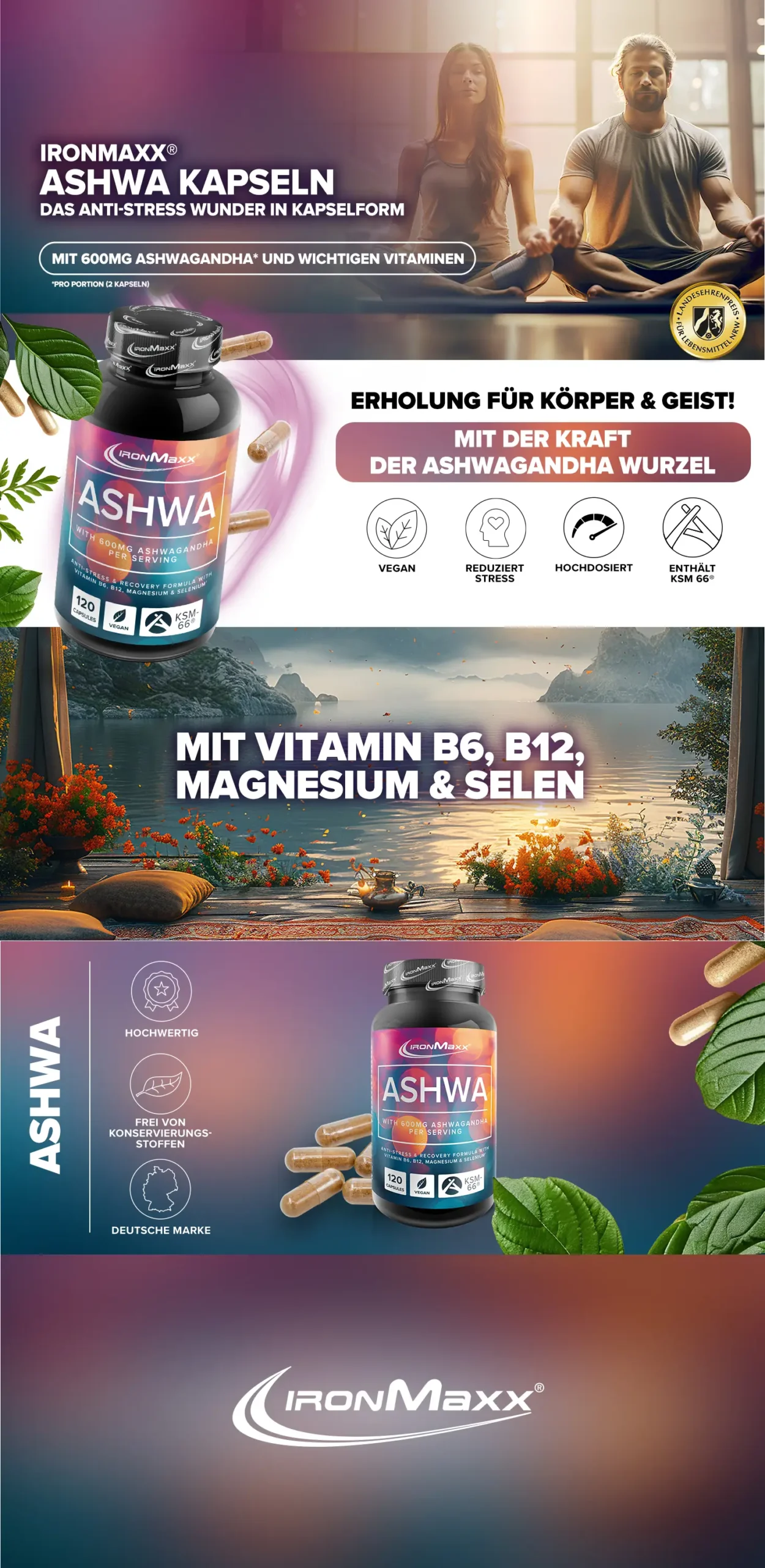 Ashwagandha 120 kapszula - IronMaxx®