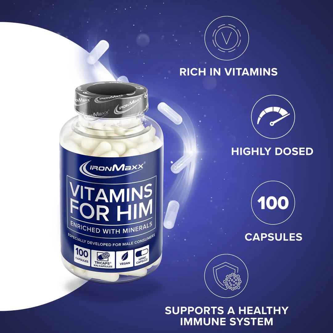 Vitamin for Him 100 kapszula (férfiaknak) - IronMaxx® - Image 2