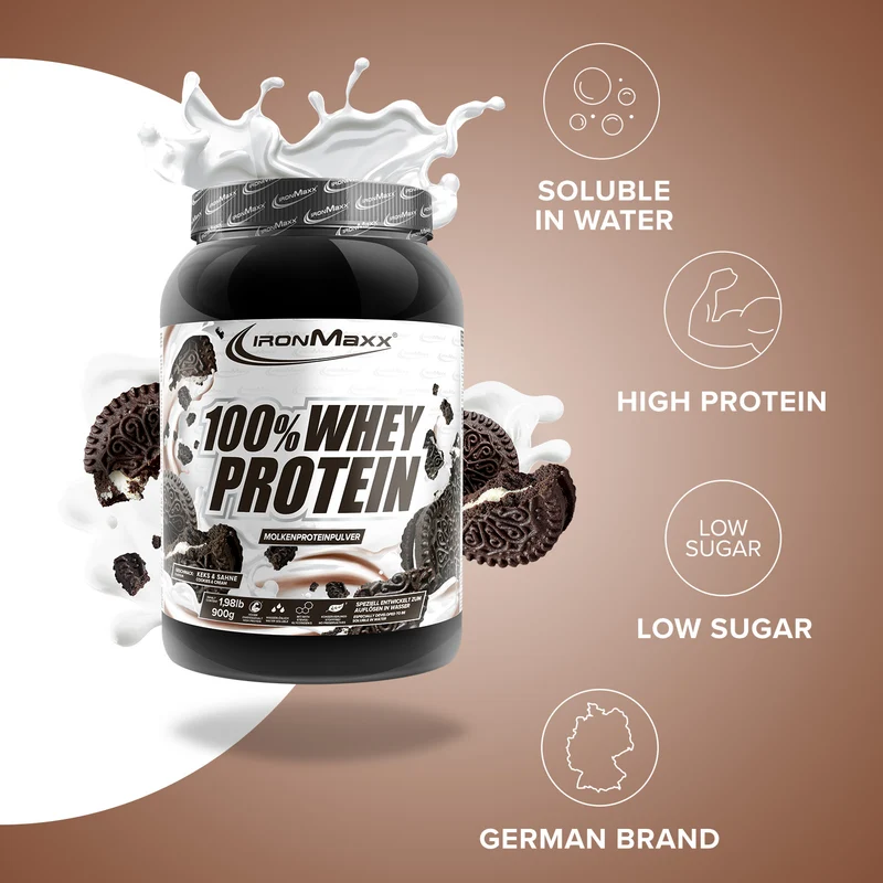 100% Whey Protein 900g doboz - IronMaxx® - Image 2