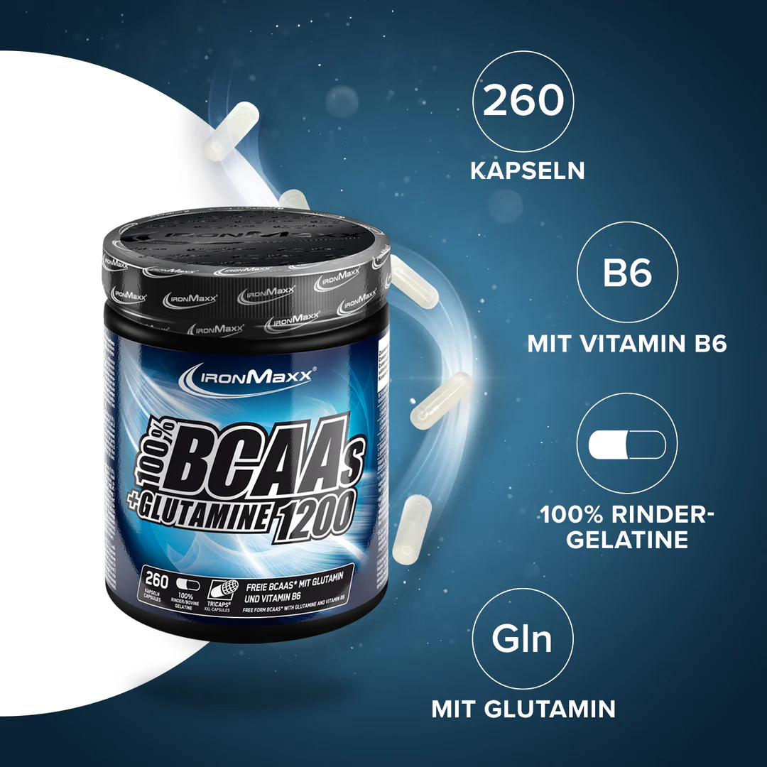 BCAA + Glutamin 1200 260 kapszula - IronMaxx® - Image 2