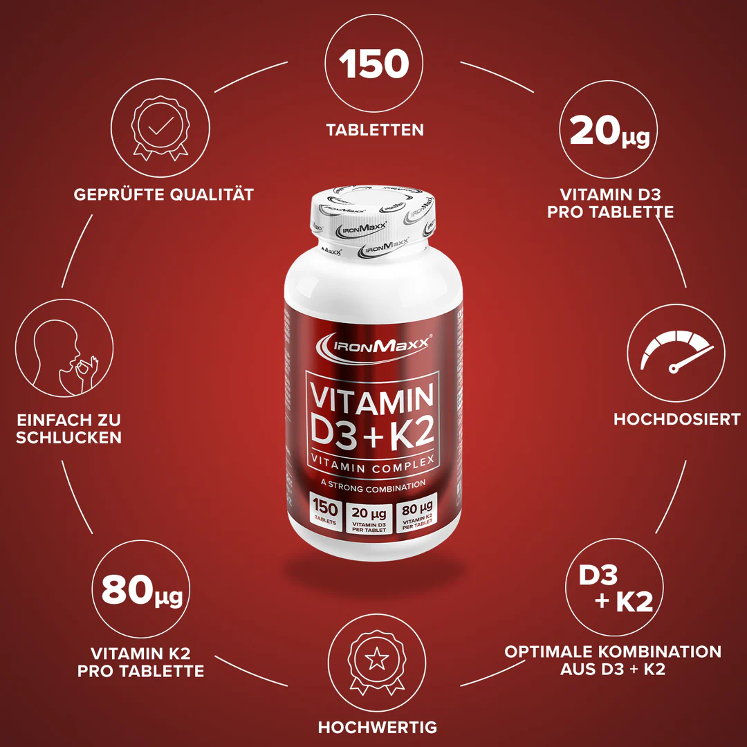 Vitamin D3+K2 150 tabletta IronMaxx® - Image 5