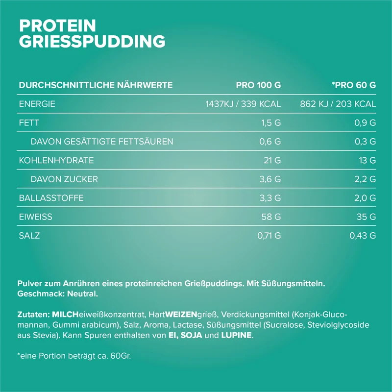 Protein Breakfast Griesspudding – Tejbegríz 60 g – IronMaxx® - Image 4